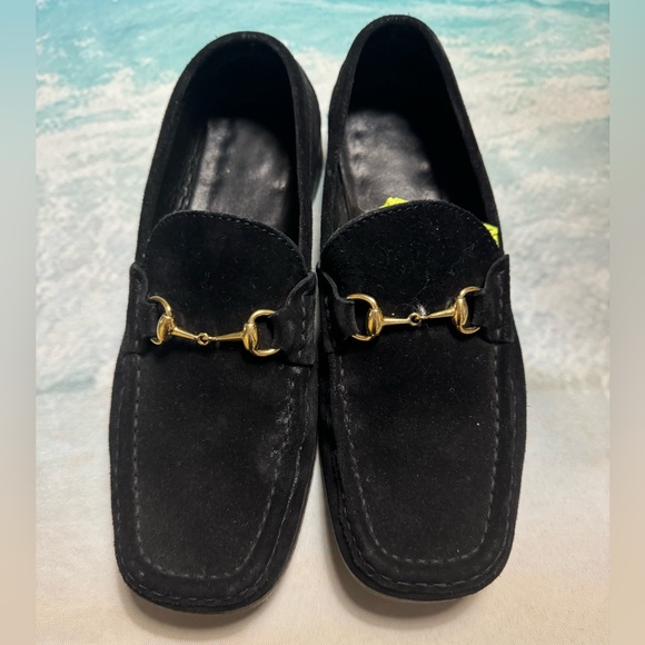 GUCCI VINTAGE BLACK SUEDE HORSE-BIT LOAFERS, Size 7.5 - Picture 4 of 6